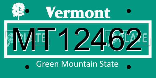 MT12462 Vermont License Plate