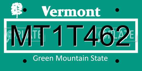 MT1T462 Vermont License Plate