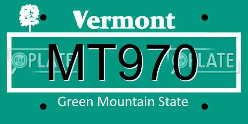 MT970 Vermont License Plate