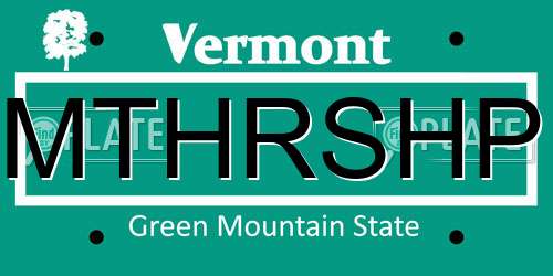 MTHRSHP Vermont License Plate