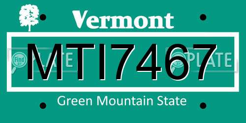 MTI7467 Vermont License Plate