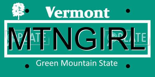 MTNGIRL Vermont License Plate