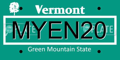 MYEN20 Vermont License Plate