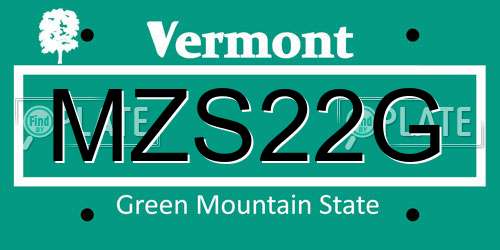 MZS22G Vermont License Plate