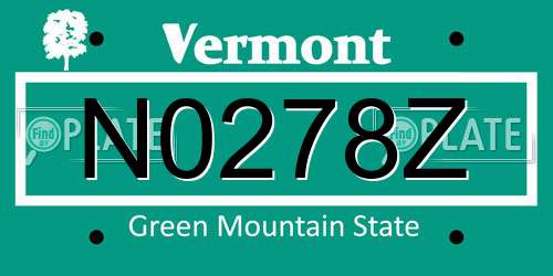 N0278Z Vermont License Plate