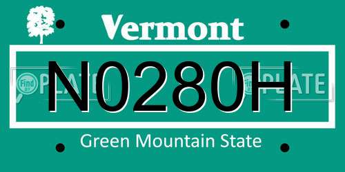 N0280H Vermont License Plate