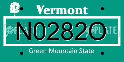 N0282O Vermont License Plate
