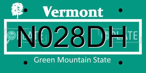 N028DH Vermont License Plate