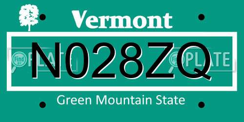 N028ZQ Vermont License Plate