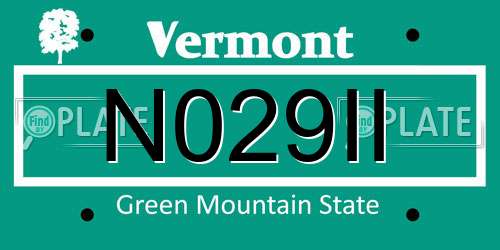 N029II Vermont License Plate