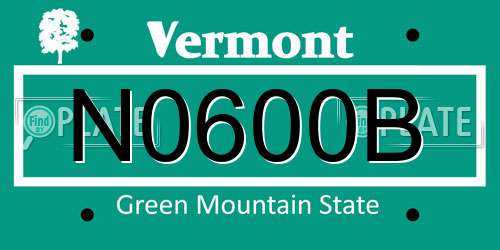 N0600B Vermont License Plate
