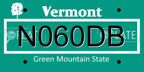 N060DB Vermont License Plate