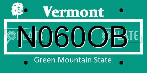 N060OB Vermont License Plate
