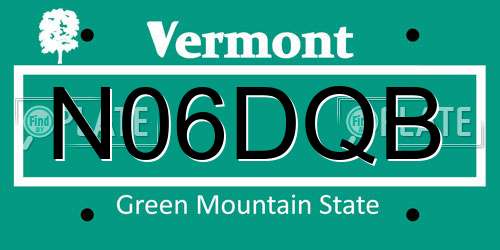 N06DQB Vermont License Plate
