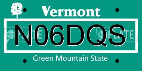 N06DQS Vermont License Plate