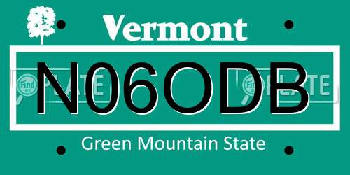 N06ODB Vermont License Plate