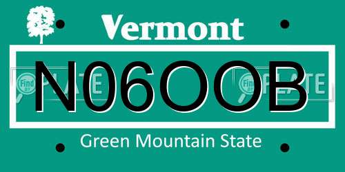 N06OOB Vermont License Plate