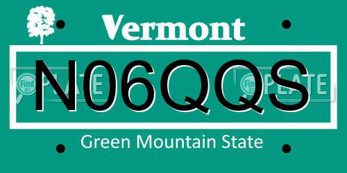 N06QQS Vermont License Plate