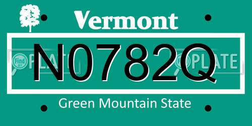 N0782Q Vermont License Plate