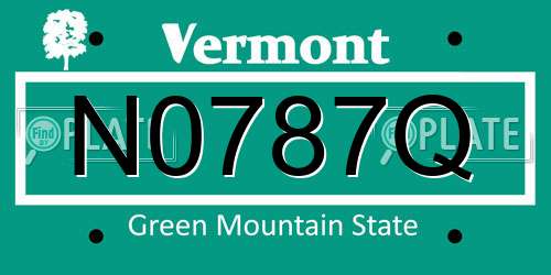 N0787Q Vermont License Plate