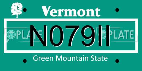 N079II Vermont License Plate