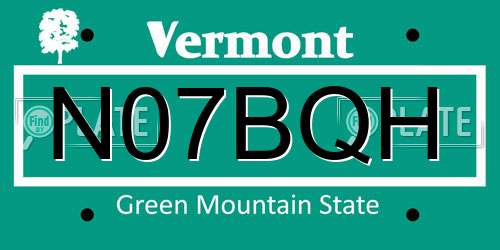 N07BQH Vermont License Plate