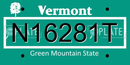 N16281T Vermont License Plate