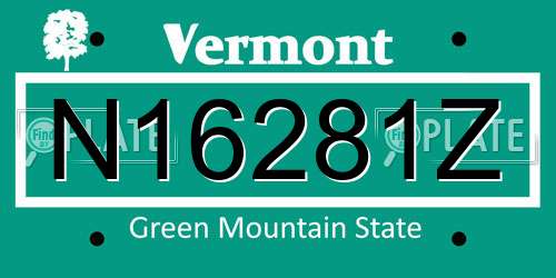 N16281Z Vermont License Plate
