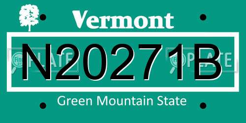 N20271B Vermont License Plate