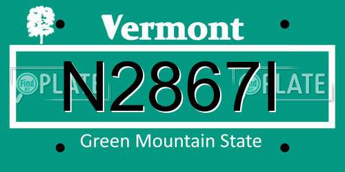 N2867I Vermont License Plate