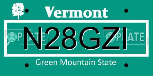 N28GZI Vermont License Plate