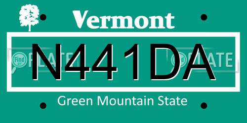 N441DA Vermont License Plate