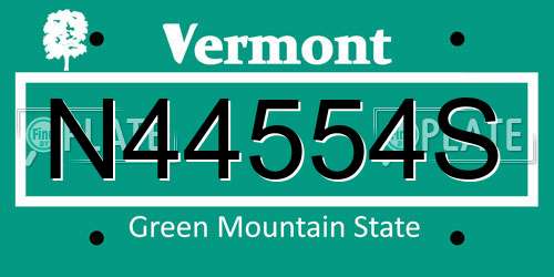 N44554S Vermont License Plate