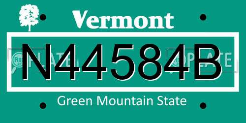 N44584B Vermont License Plate