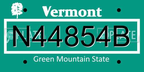 N44854B Vermont License Plate