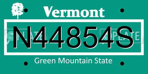N44854S Vermont License Plate