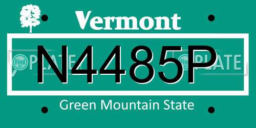N4485P Vermont License Plate