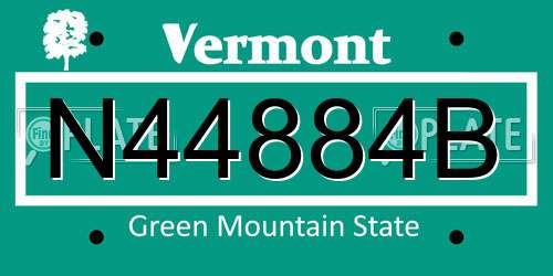N44884B Vermont License Plate