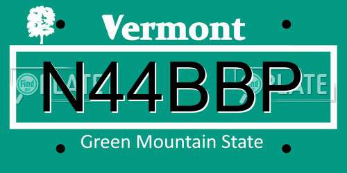 N44BBP Vermont License Plate