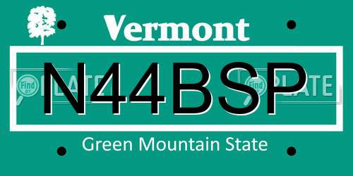 N44BSP Vermont License Plate