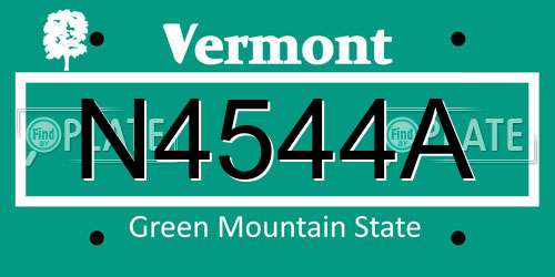 N4544A Vermont License Plate