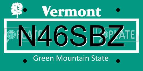 N46SBZ Vermont License Plate