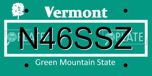 N46SSZ Vermont License Plate