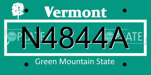 N4844A Vermont License Plate