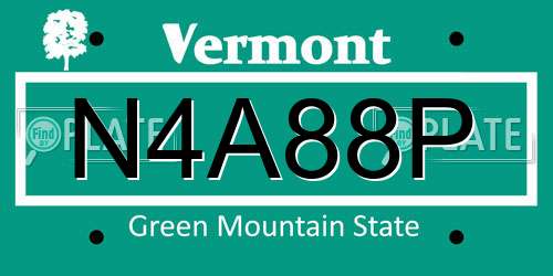 N4A88P Vermont License Plate