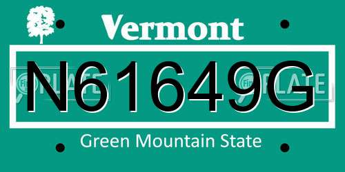N61649G Vermont License Plate