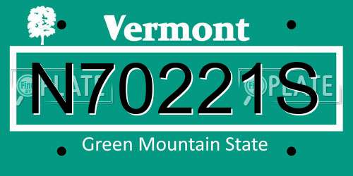 N70221S Vermont License Plate