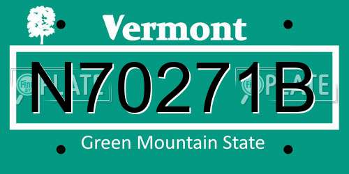 N70271B Vermont License Plate