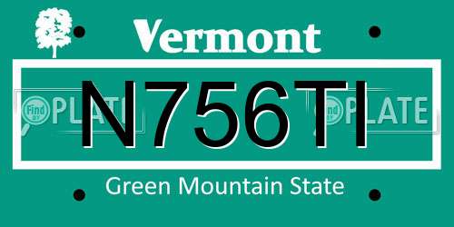 N756TI Vermont License Plate