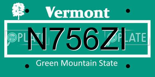 N756ZI Vermont License Plate